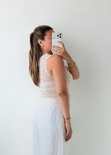 Size XS-S White Lace Sleeveless Top