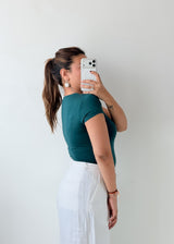 Size S-M Teal Green Round Neck Bodysuit