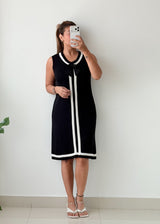 Size M-L Black Bow Detail Midi Dress