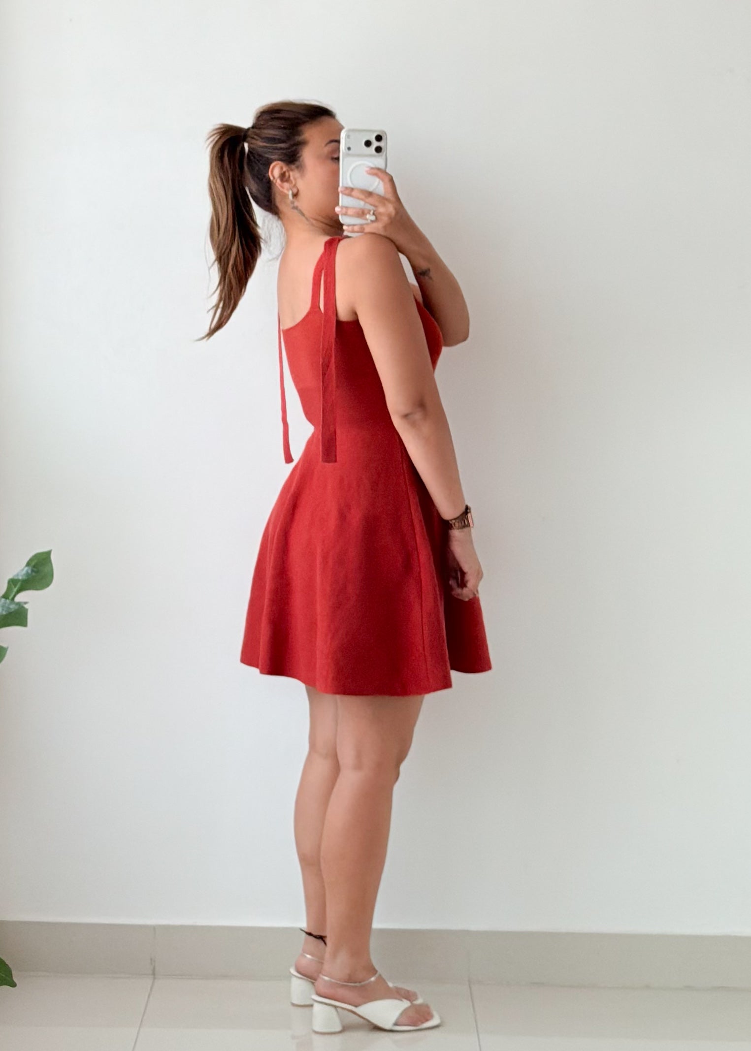 Size XS-M Red Fit & Flare Mini Dress