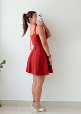 Size XS-M Red Fit & Flare Mini Dress