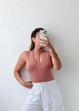 Size S-M Dusty Rose Cutout Bodysuit