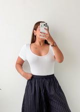 Size M White Scoop Neck Bodysuit