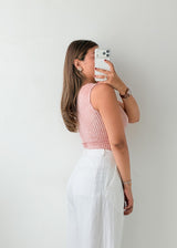Size XS-S Blush Pink Ribbed Bodysuit
