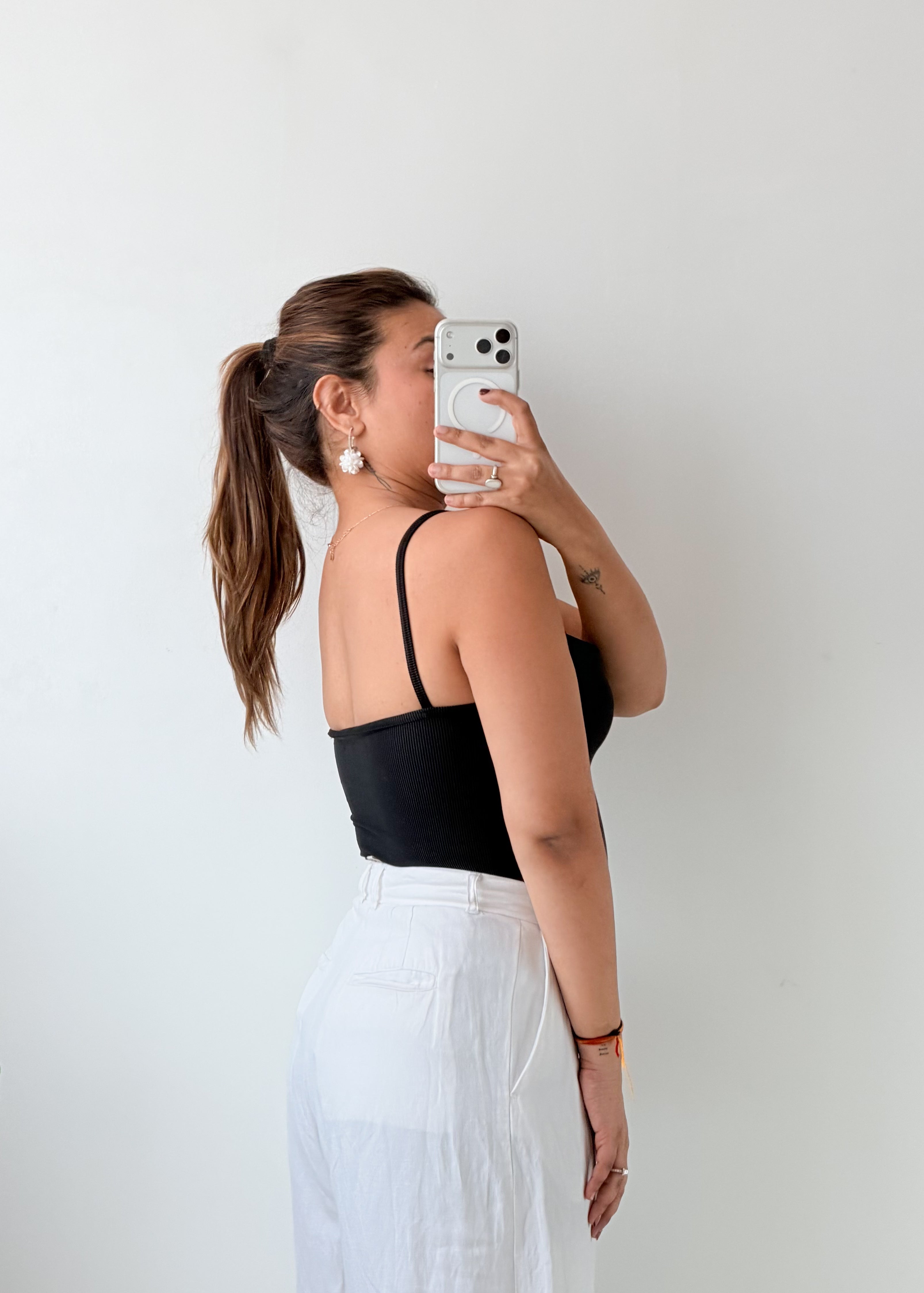 Size S-M Black Square Neck Bodysuit