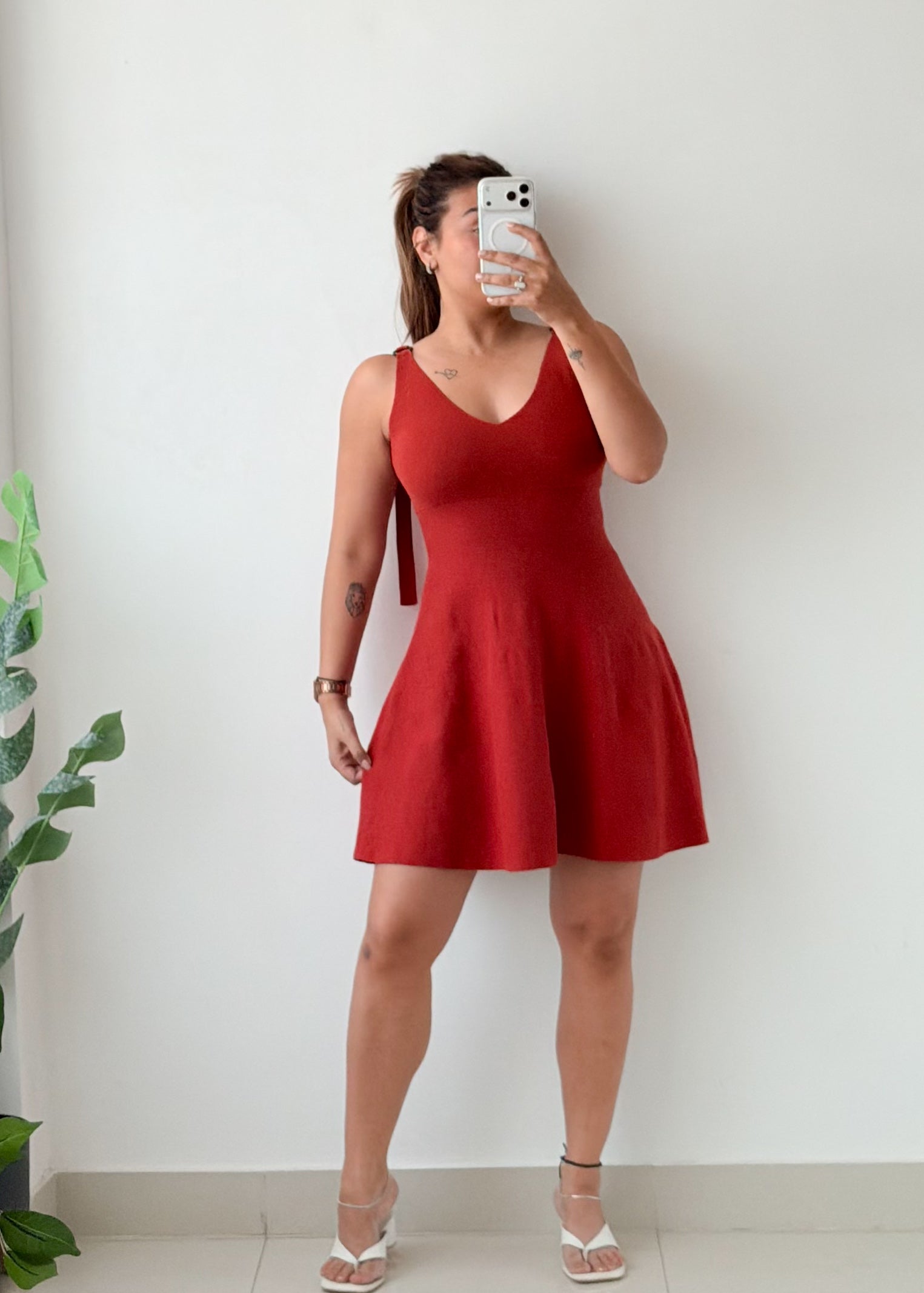 Size XS-M Red Fit & Flare Mini Dress
