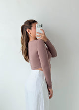 Size S-M Dusty Pink Cutout Crop Top