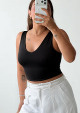 Size XS-S Black V-Neck Top