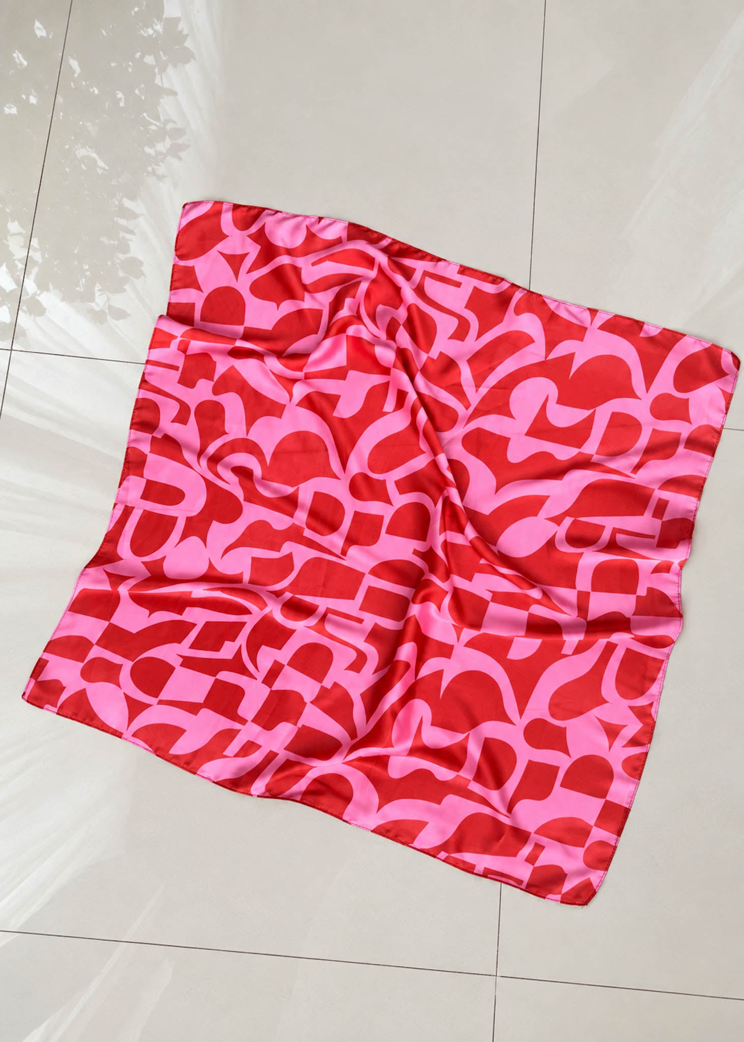 Coral Pink Abstract Convertible Scarf Top