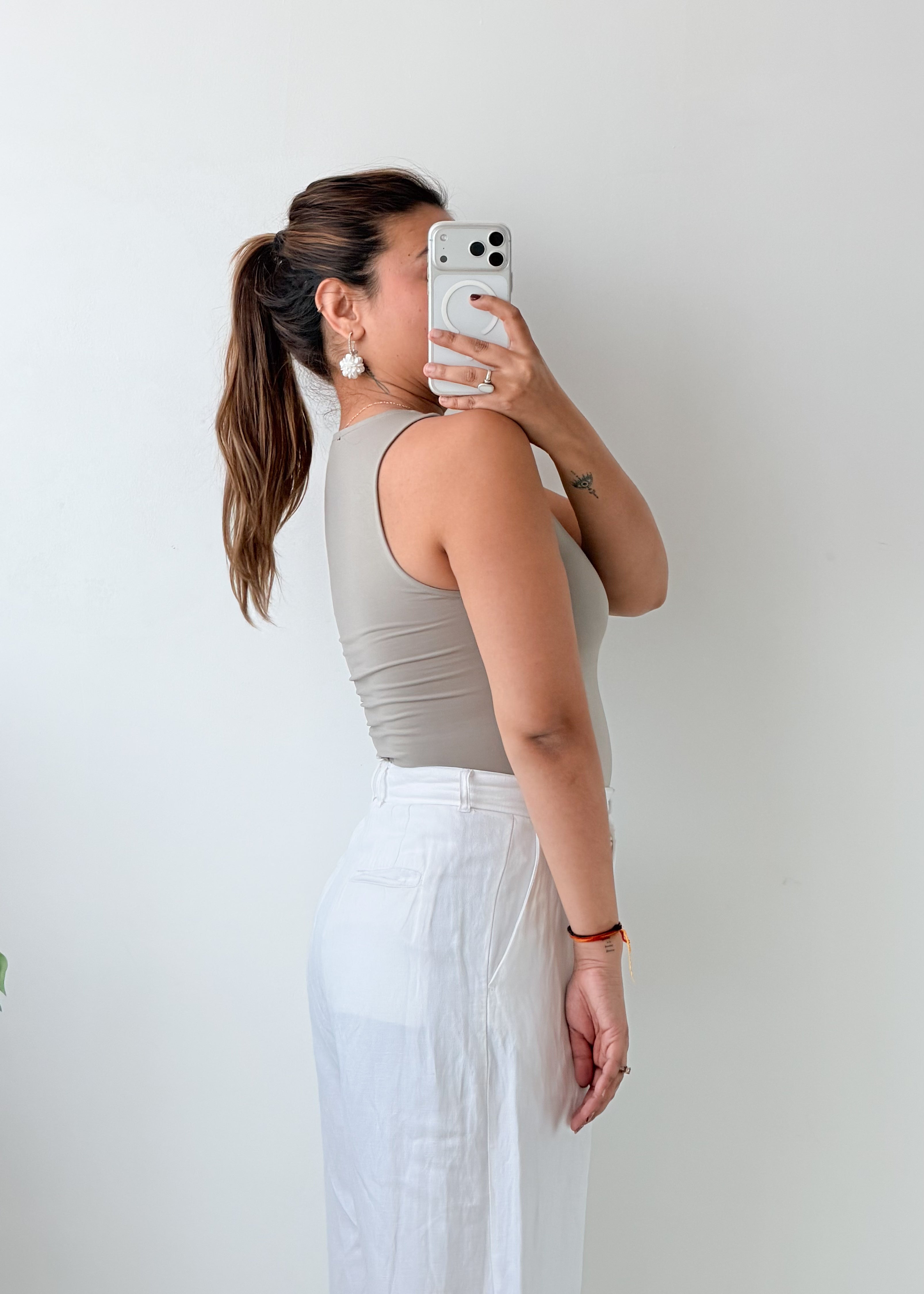 Size XS-S Taupe High Neck Bodysuit