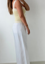 Size M Yellow White Contrast Button Top