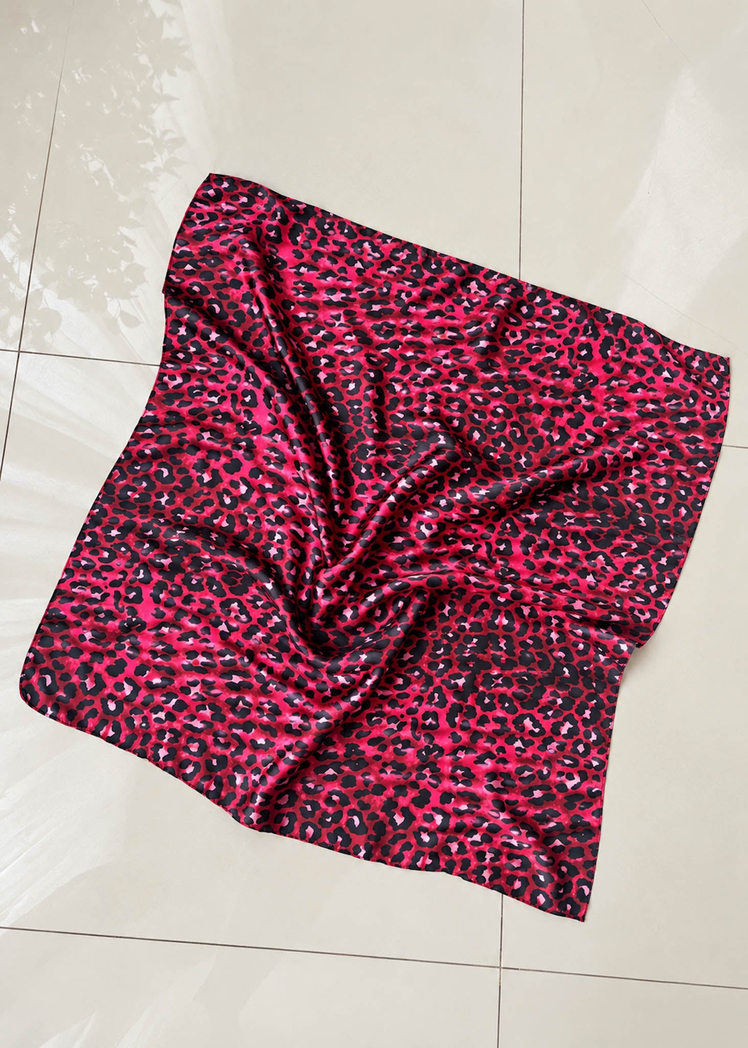 Red Leopard Print Convertible Scarf Top