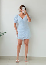 Size XS-S Light Blue Polka Dot Mini Dress