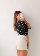 Size S-M Black Polka Dot Bodysuit