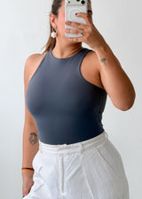 Size XS-S Slate Blue High Neck Bodysuit