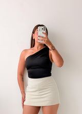 Size XS-S Black One Shoulder Bodysuit