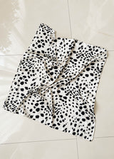 White Black Leopard Print Convertible Scarf Top