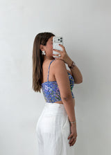Size XS Multicolor Printed Corset Top