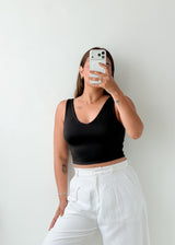 Size XS-S Black V-Neck Top