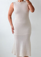 Size XS-S Cream Crochet Midi Dress With Lining